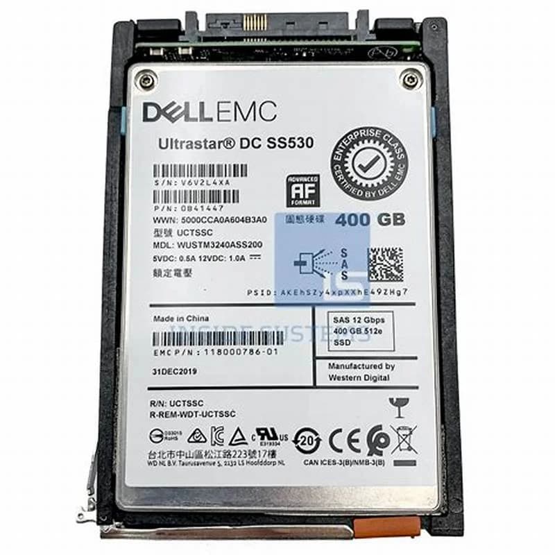 DELL 5053161, Dell EMC 7.68 TB SAS 12G SSD for Unity 380/380F/480/480F/680/680F/880/880F, 80 Slot Storage (5053161)