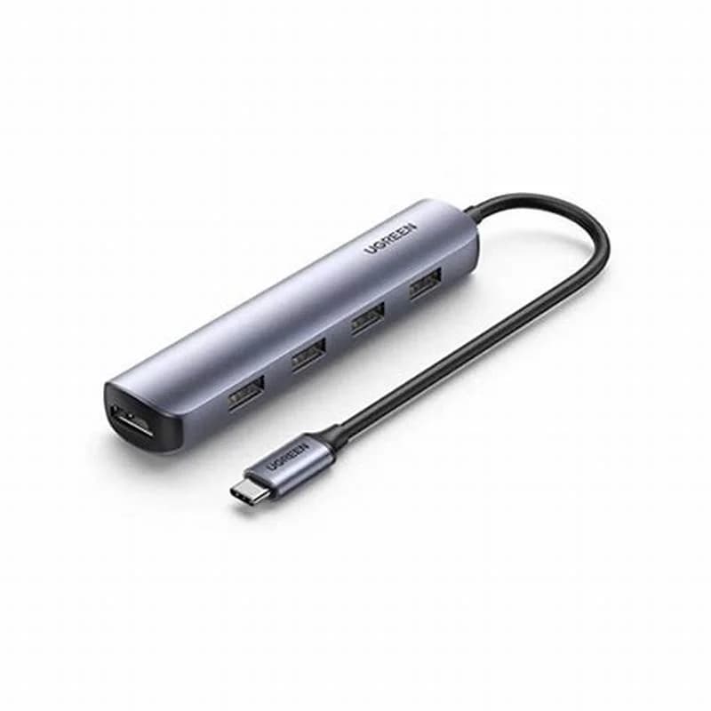 USB-C hub Ugreen CM417, HDMI + 4x USB, boz