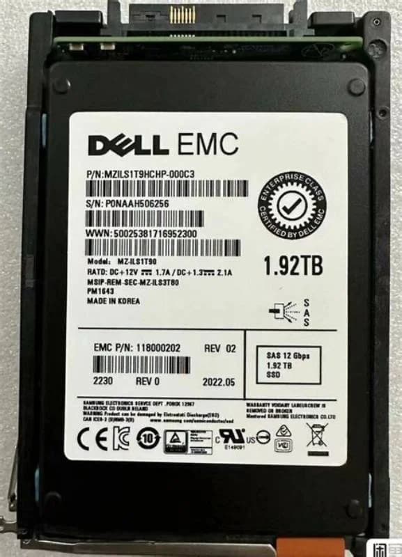 EMC 1.92TB SSD SFF 12G SAS 520 UNITY 380F 480F 680F 880F (005053572)