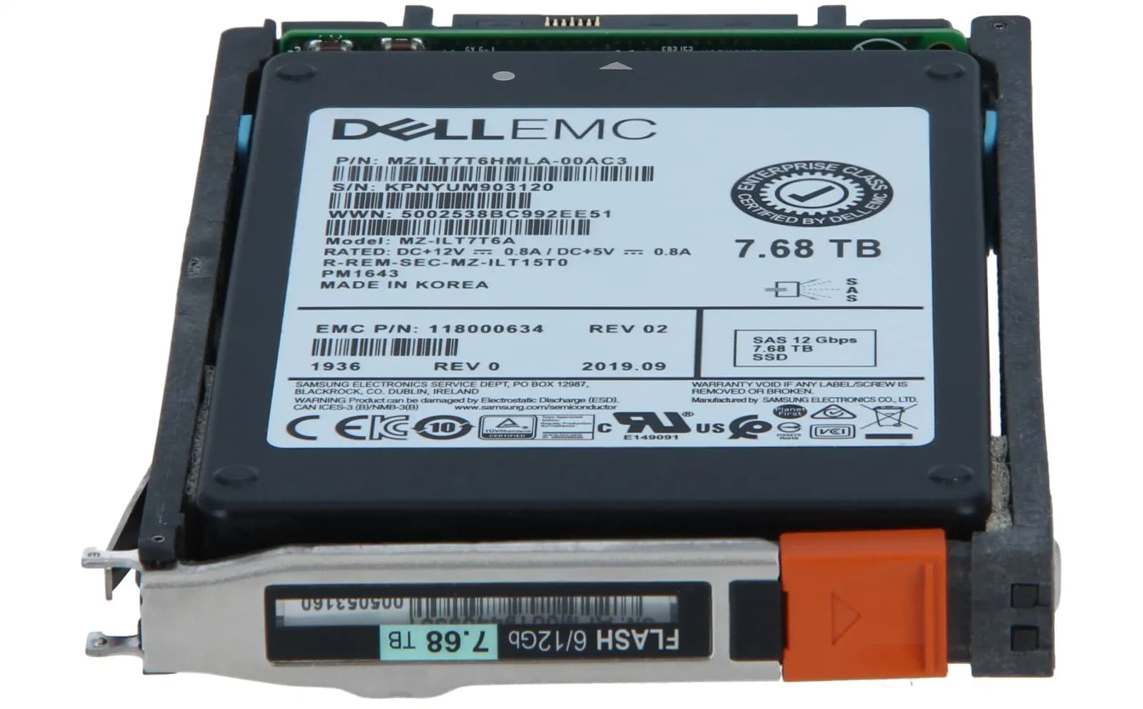 Dell, 7.68TB SSD SFF 12G SAS 520 UNITY XT (005054009)