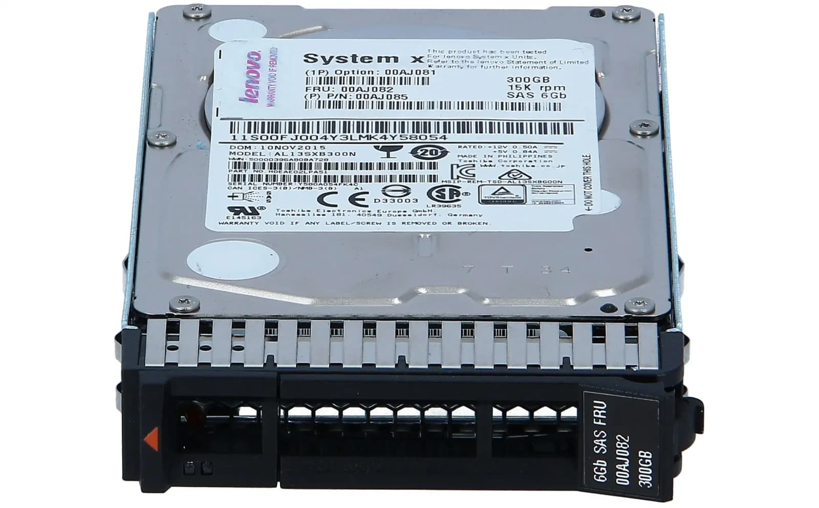 Lenovo 300 GB 15K RPM 6 Gbps SAS 2.5" Disk Drive (00AJ081)