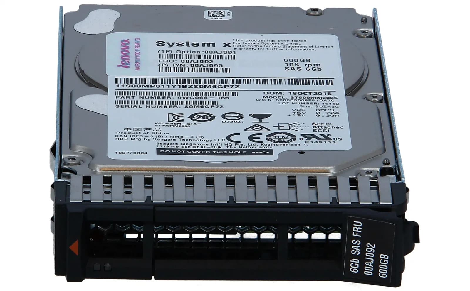 IBM 600GB 10K 6G SAS SFF G3HS HDD (00AJ091)