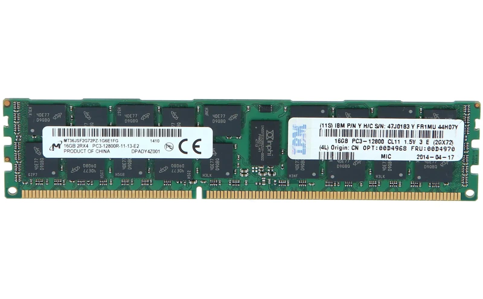 IBM 16GB (1x16GB, 2Rx4, 1.5V) PC3-12800 CL11 (00D4968)