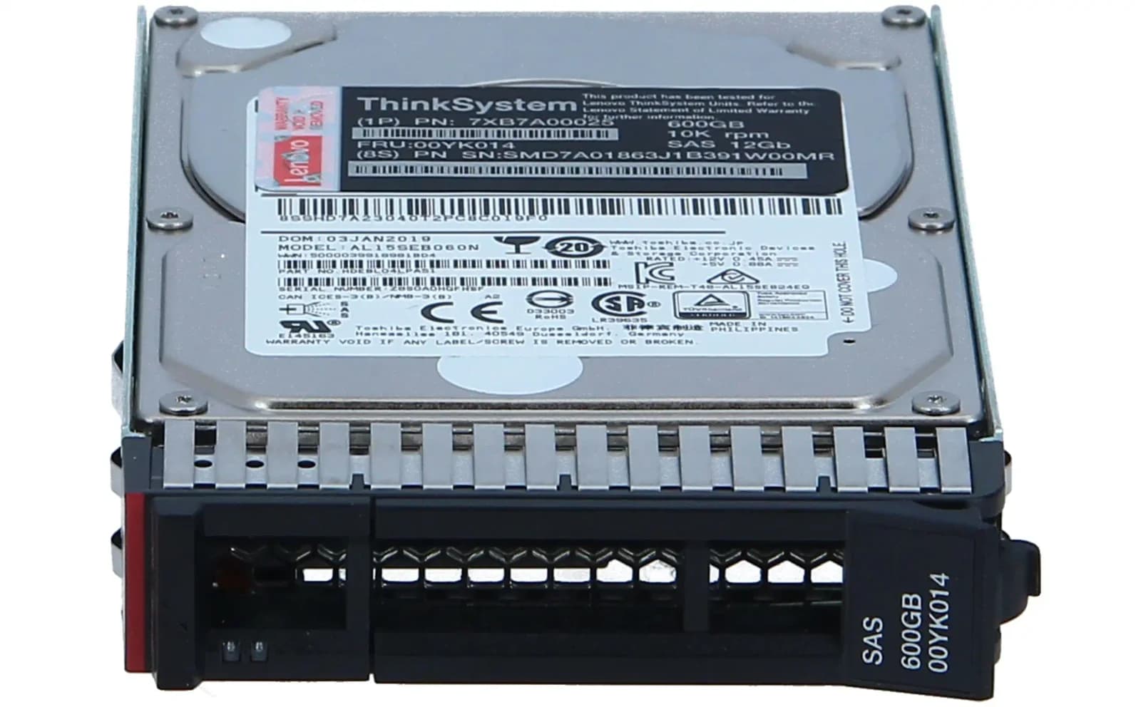 Lenovo Жёсткий диск, ThinkSystem 2.5in 600GB 10K SAS 12Gb Hot Swap 512n HDD (00YK014)