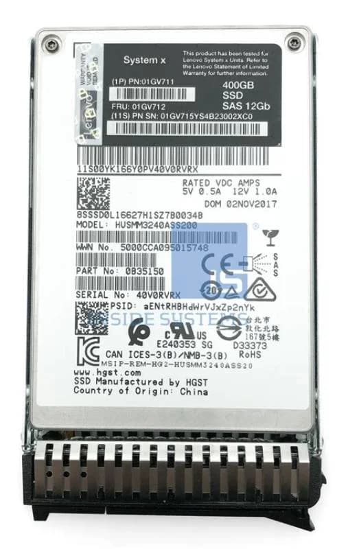 Lenovo Gen3 Enterprise Performance, 400 GB SSD, Hot-Swap, 2.5" (6.4 cm) (01GV711)