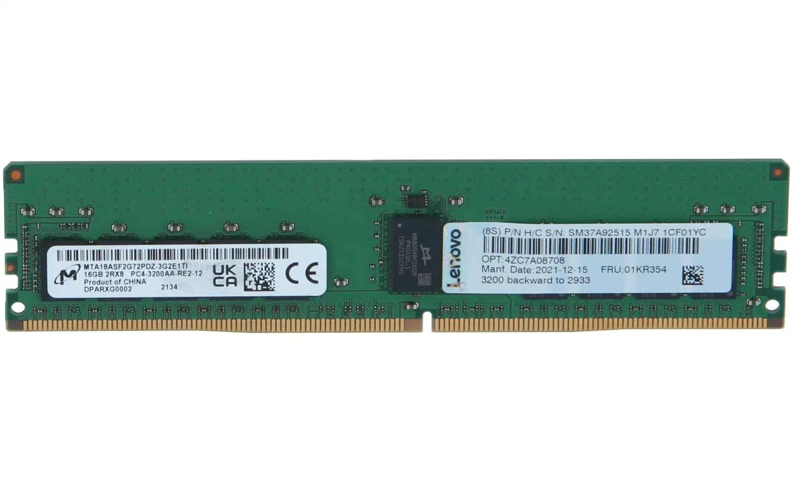 Lenovo ThinkSystem 16GB TruDDR4 2933MHz RDIMM Spare Part, 16 GB, 2.933 MHz (01KR354)