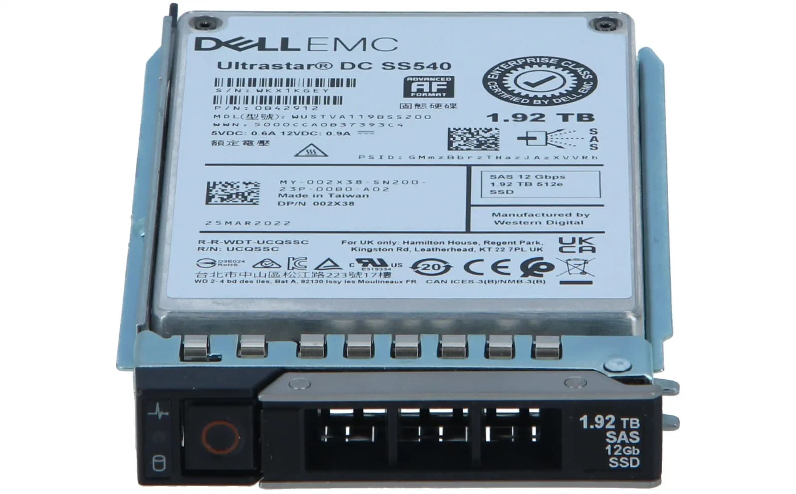 DELL 1.92TB SSD SFF SAS 12G 512e RI (02X38)