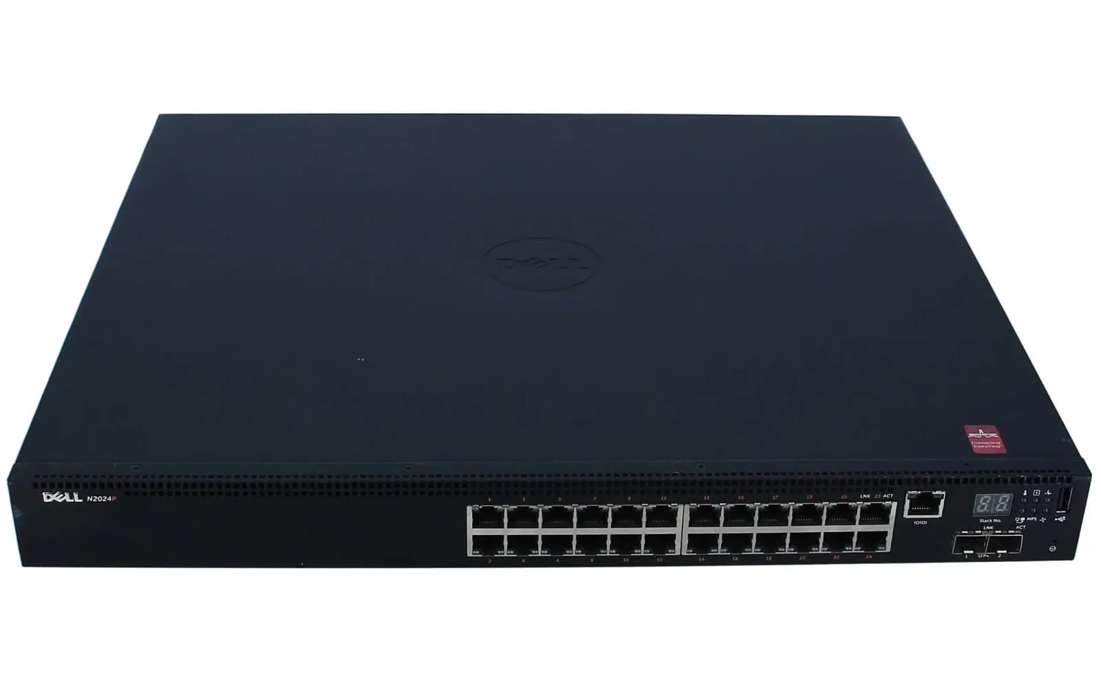 DELL Networking N2024P, Switch, L2+, Managed, 24 x 10/100/1000 + 2 x 10 Gigabit SFP+, front to back airflow, rack-mountable, PoE+ (210-ABNW)