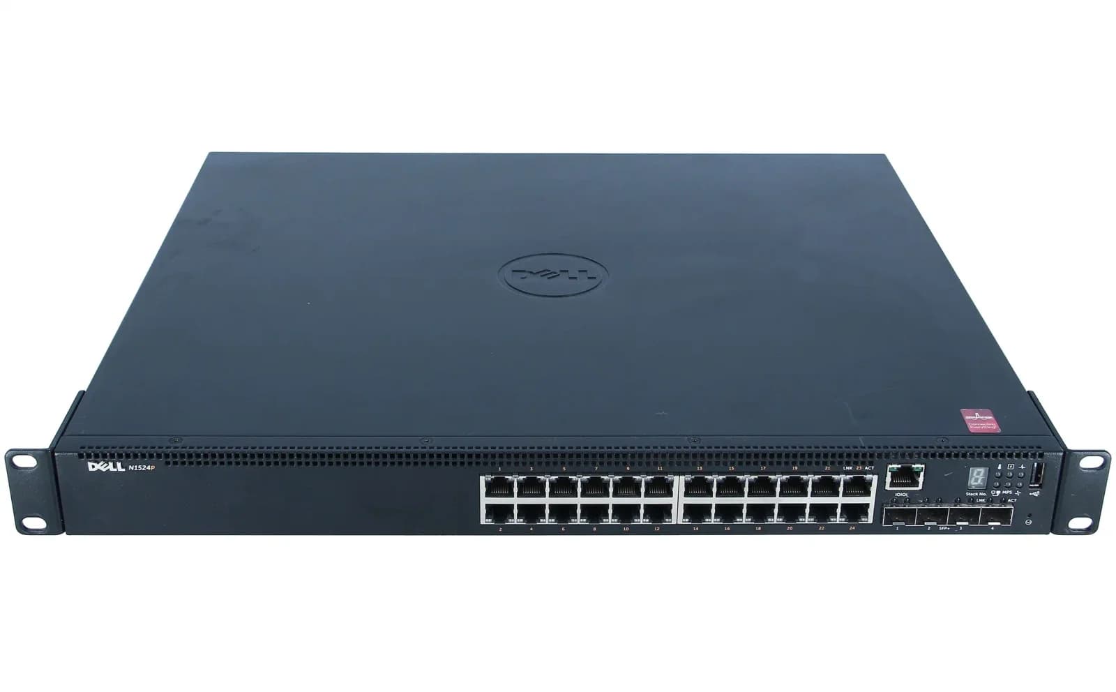 DELL Networking N1524P, Switch, L2+, Managed, 24 x 10/100/1000 + 4 x 10 Gigabit SFP+, front to back airflow, rack-mountable, PoE+ (30.8 W) (210-AEVY)