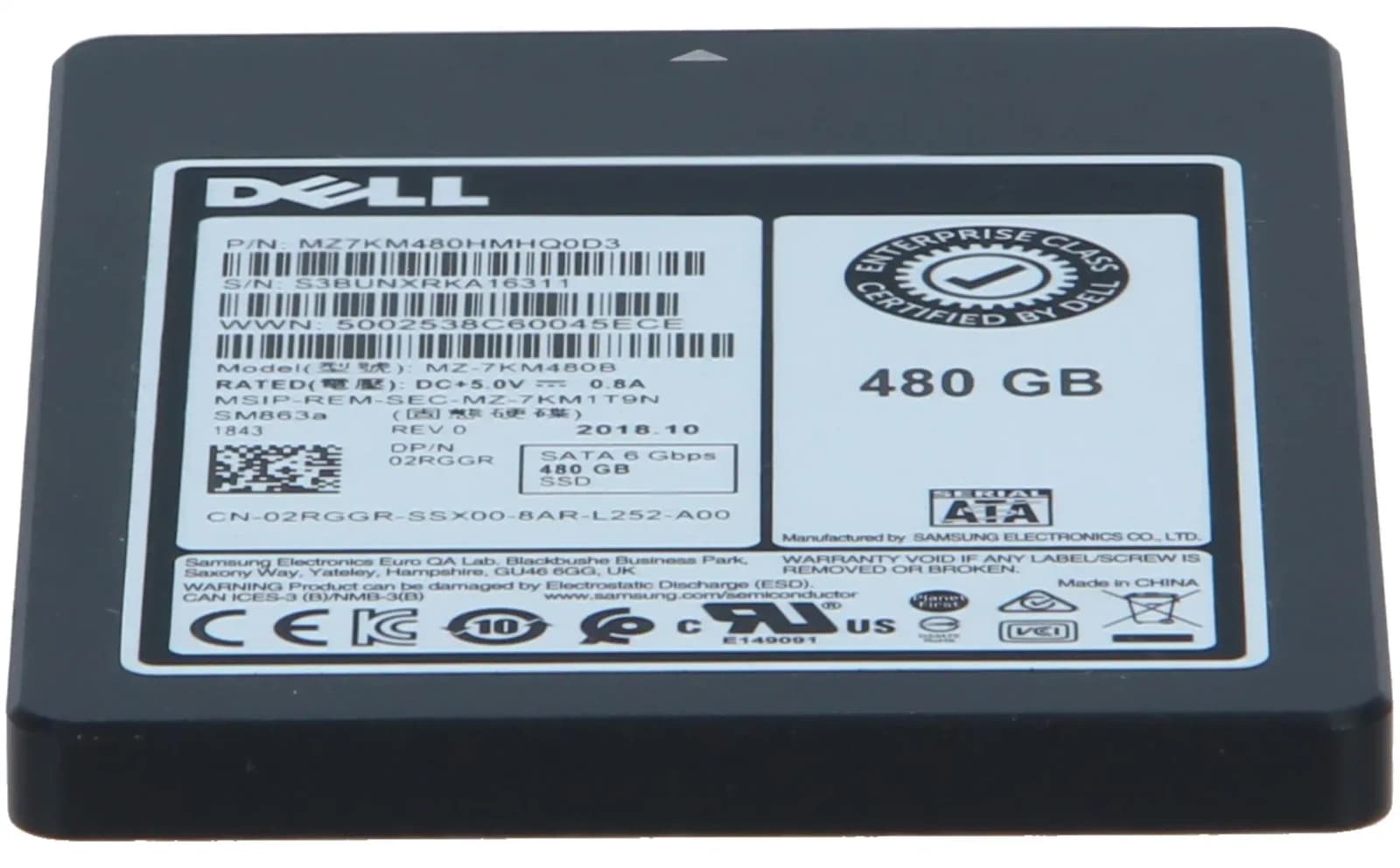 DELL 480GB SSD SFF SATA 6G MIX MZ7KM480HMHQ0D3 (2RGGR)