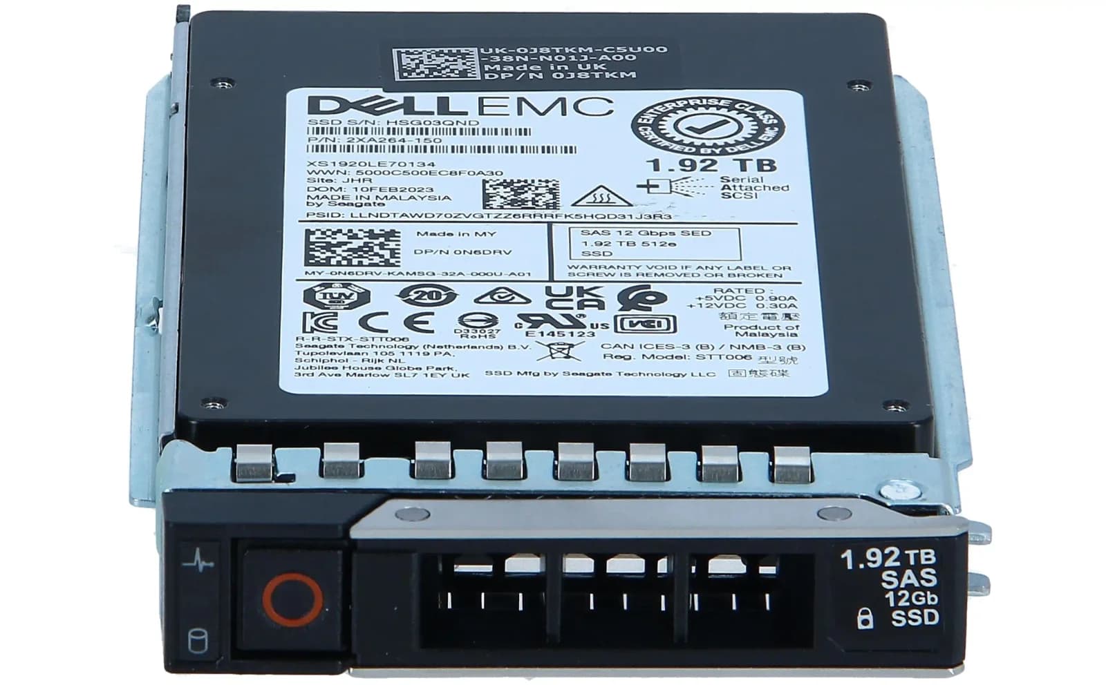 DELL SSD, Mixed Use, encrypted, 1.92 TB, hot-swap 2.5", SAS 12Gb/s, Self-Encrypting Drive (SED) (345-BHTY)