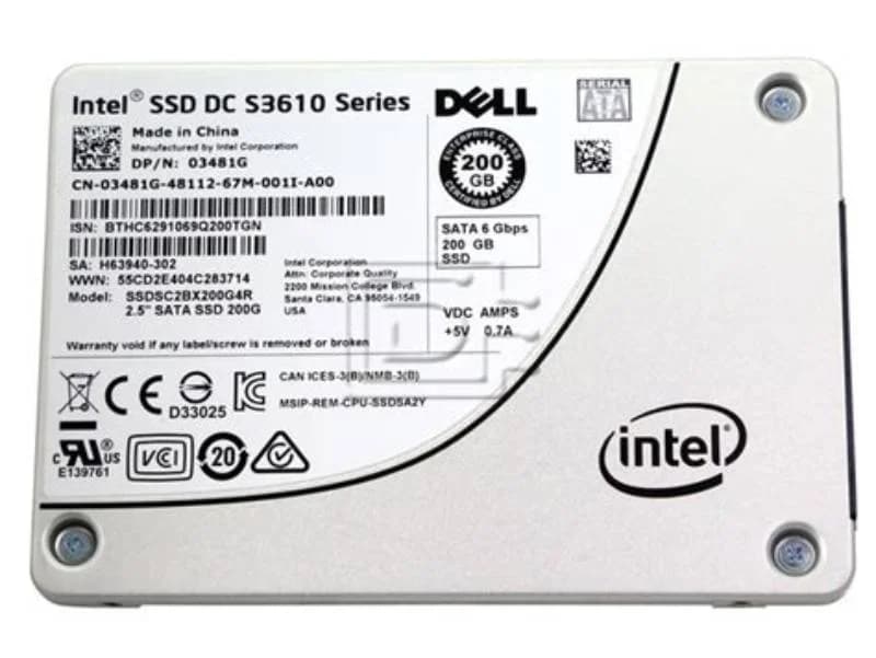 DELL 200GB 2.5" Serial ATA III 6 Gbit/s SSD (3481G)