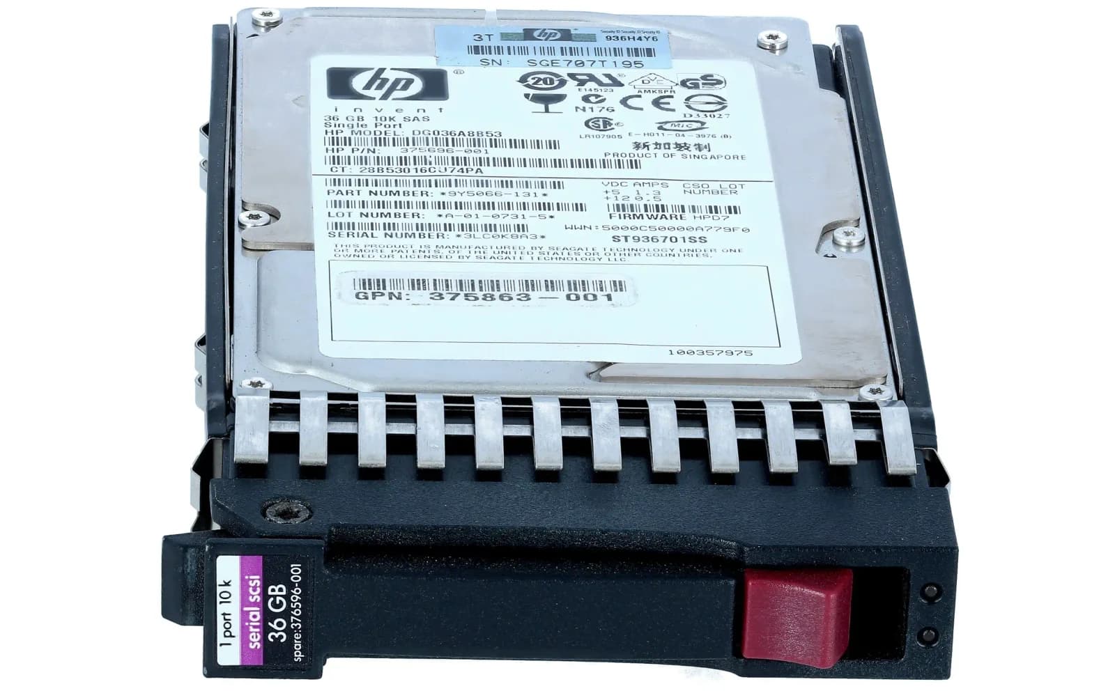 HP 36GB 10K 2.5 SP 3G SAS HOTSWAP HDD (375859-B21)