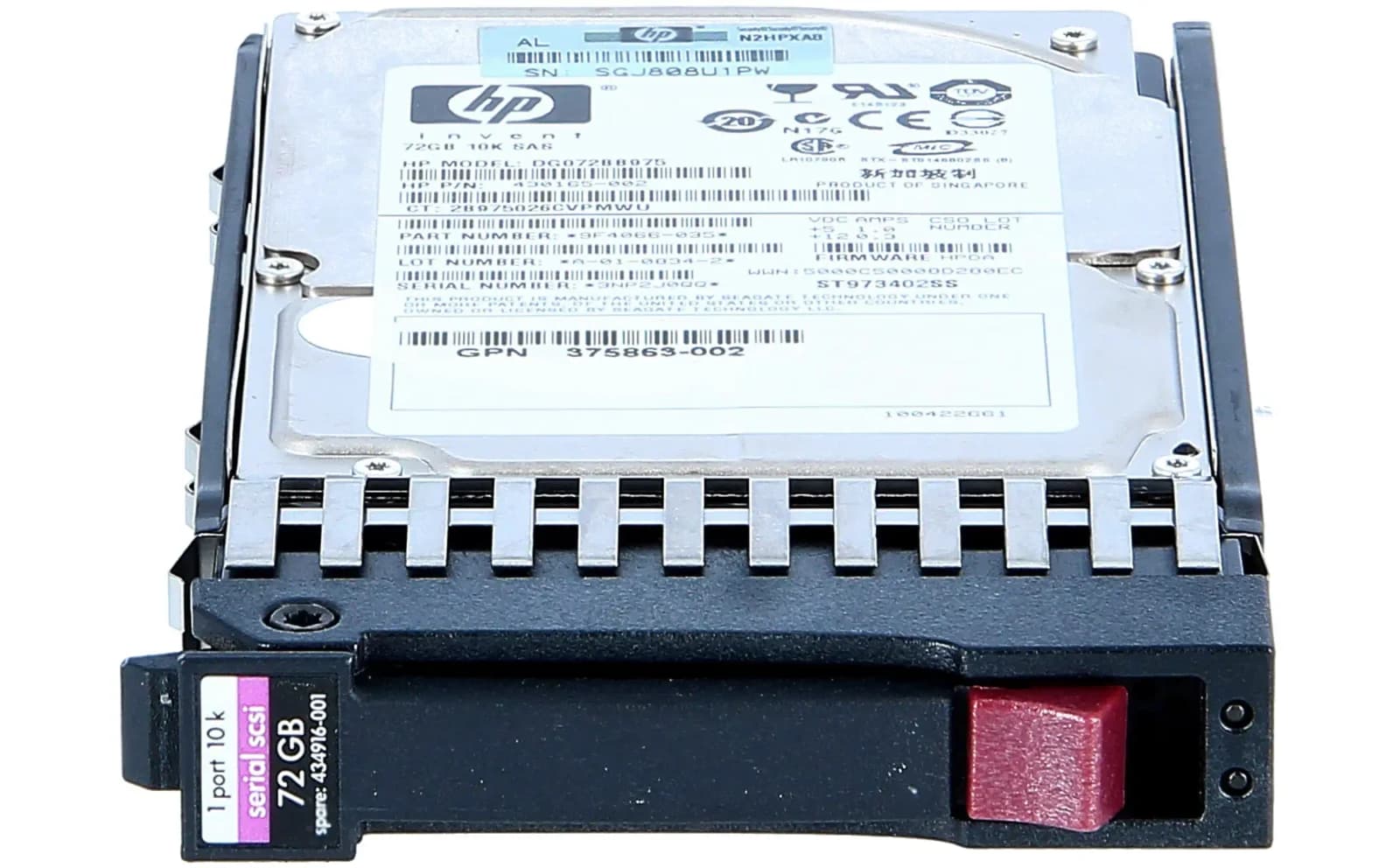 HP 72 GB 10.000 RPM SAS 2.5" Disk Drive (395924-002)