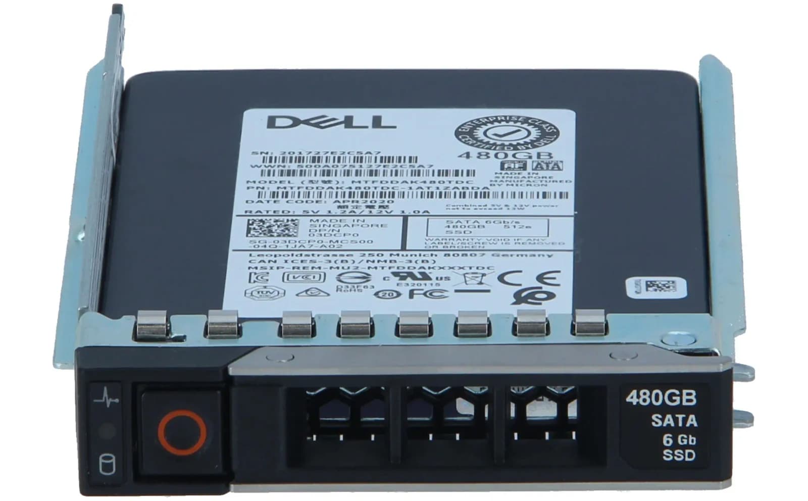 Dell 480GB SSD 6G SATA 2.5" TLC, Solid State Disk, Serial ATA (3DCP0)
