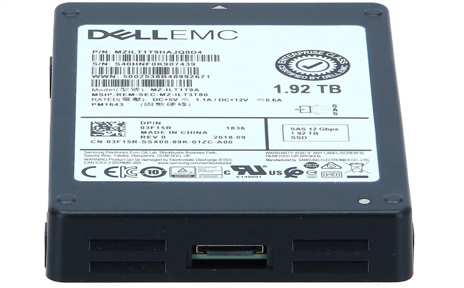 DELL Compellent 1.92TB SAS SSD 2.5" 12G Read Intensive (3F15R-COMPELLENT)