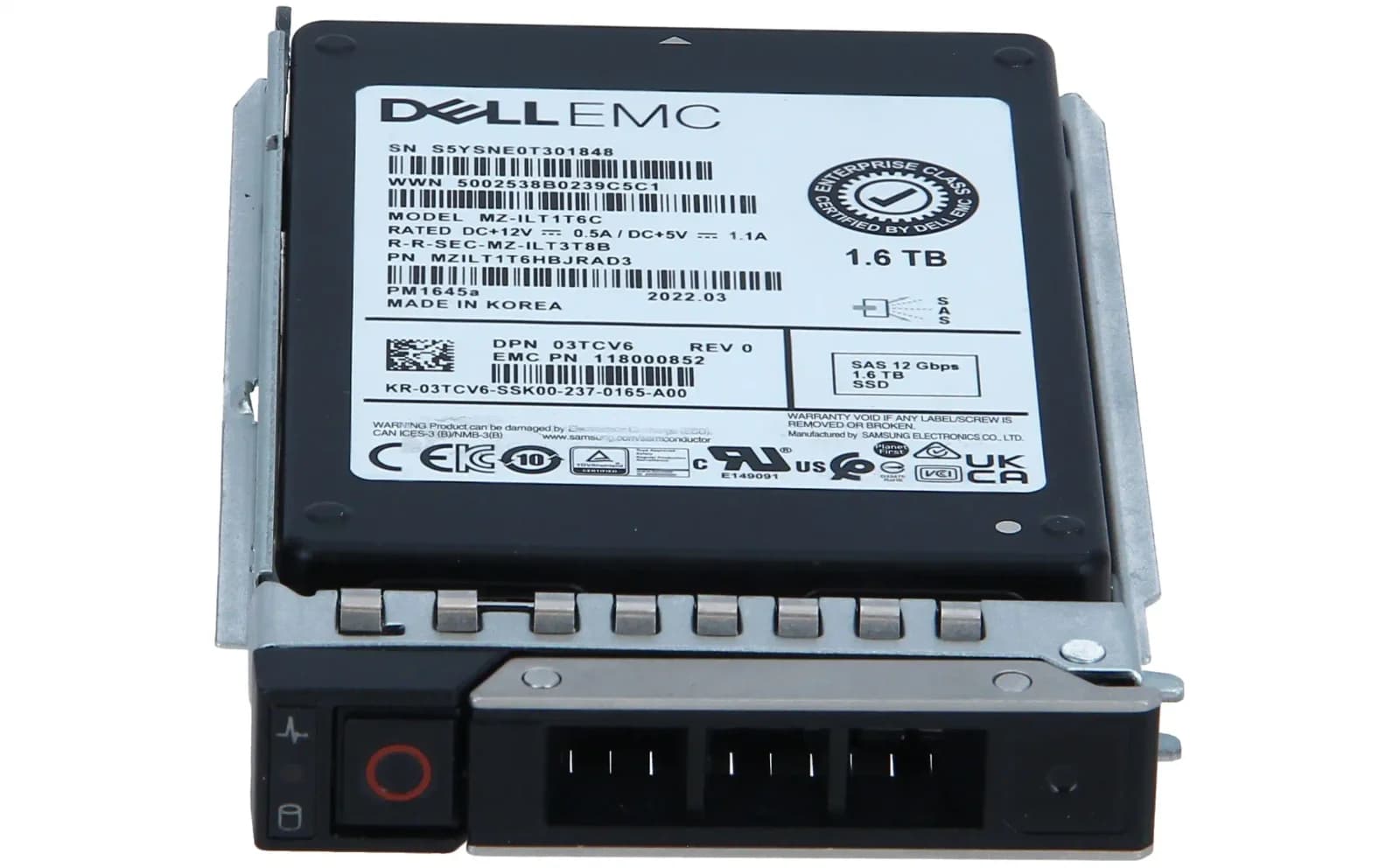 DELL 1.6TB, SSD, 2.5", SAS, 12G, MZILT1T6HBJR0D3, ME5 SERIES (3TCV6)
