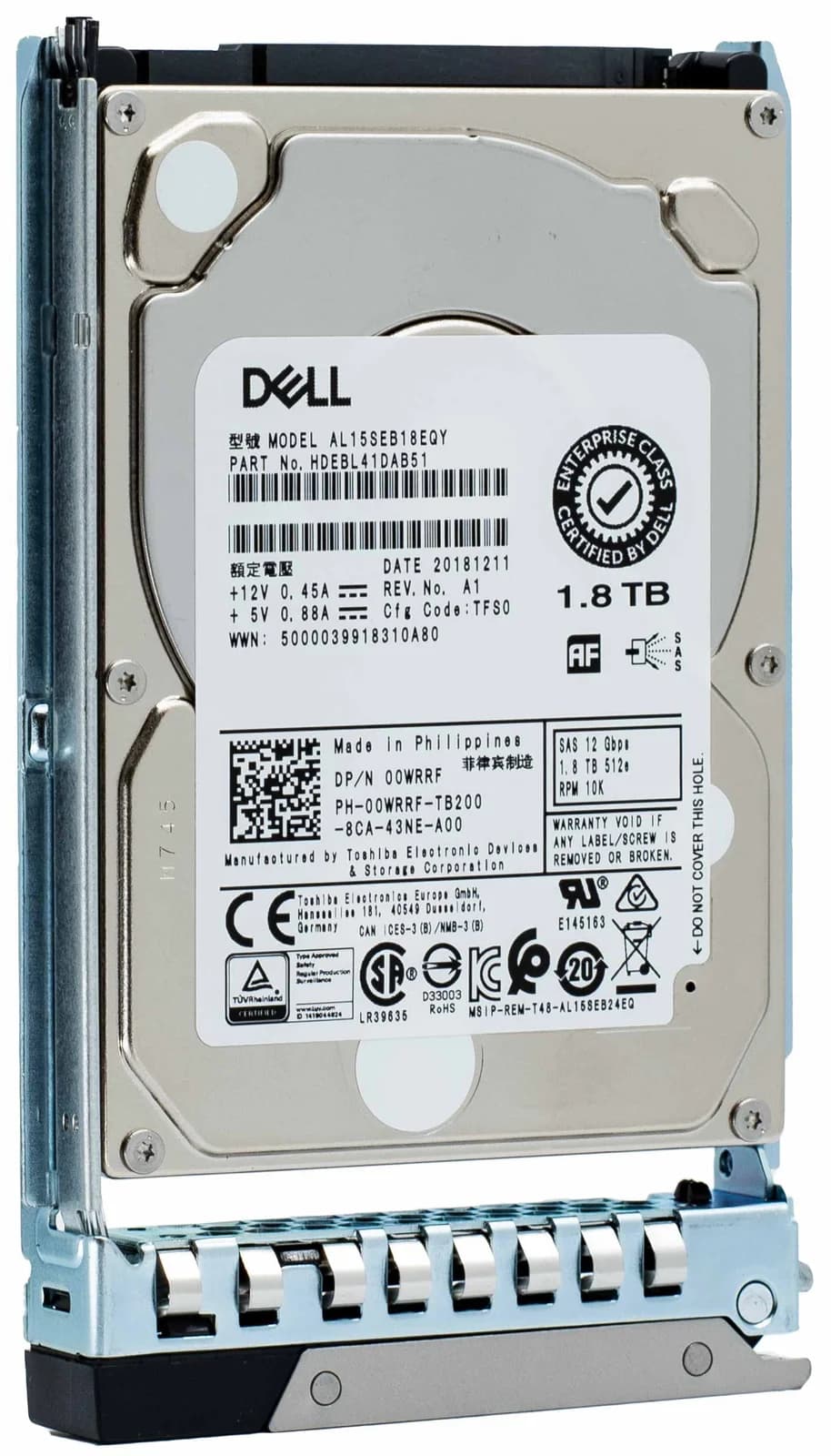 Dell Жёсткий диск, 1.8 TB, Hot-Swap, 2.5" (6.4 cm) (400-ATJR)