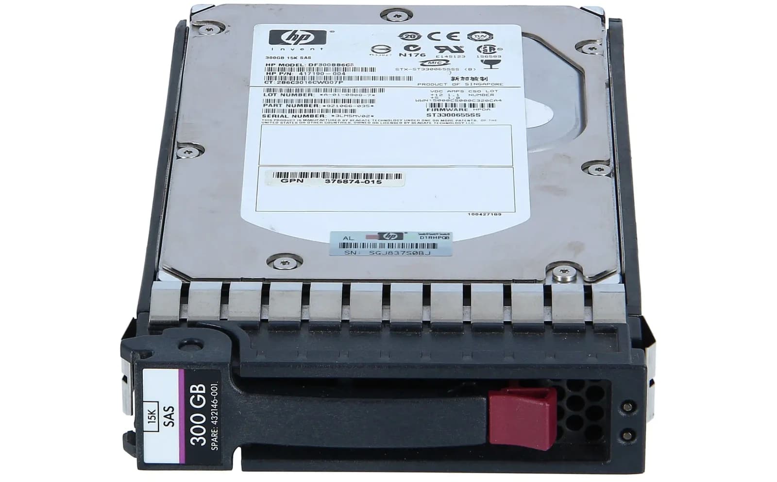 HPE "'HP 300GB 3G SAS 15K 3.5"" SP HDD'" (432146-001)