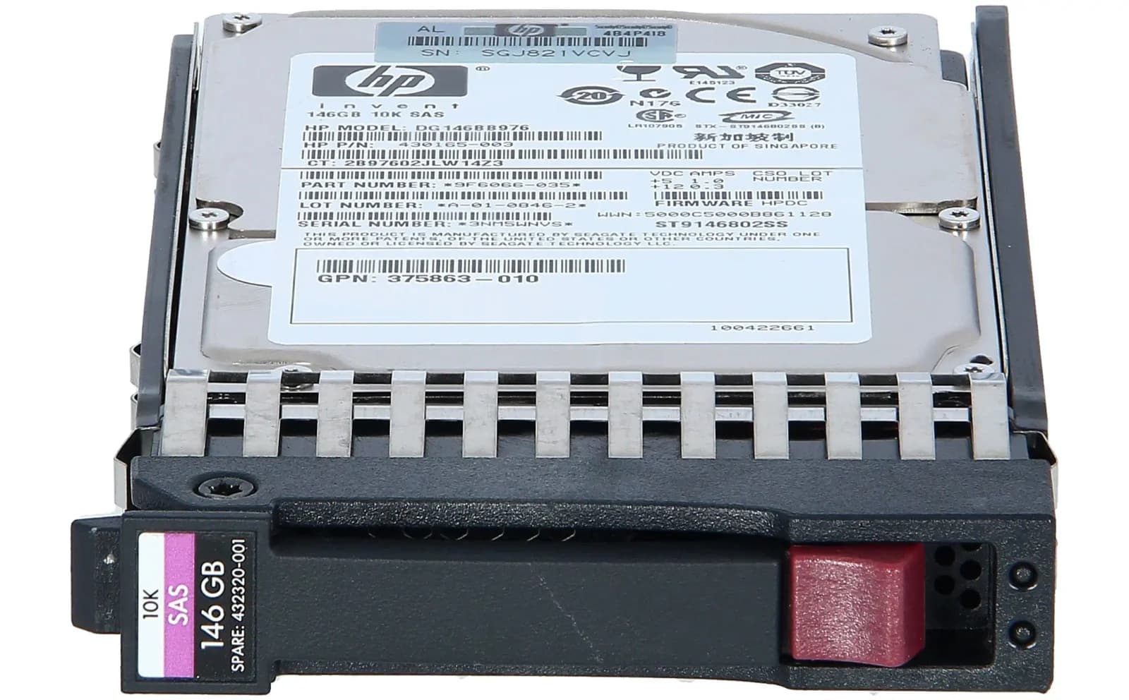 HPE HP 146GB 3G 10K 2.5" SAS Single Port Hard Drive (432320-001)