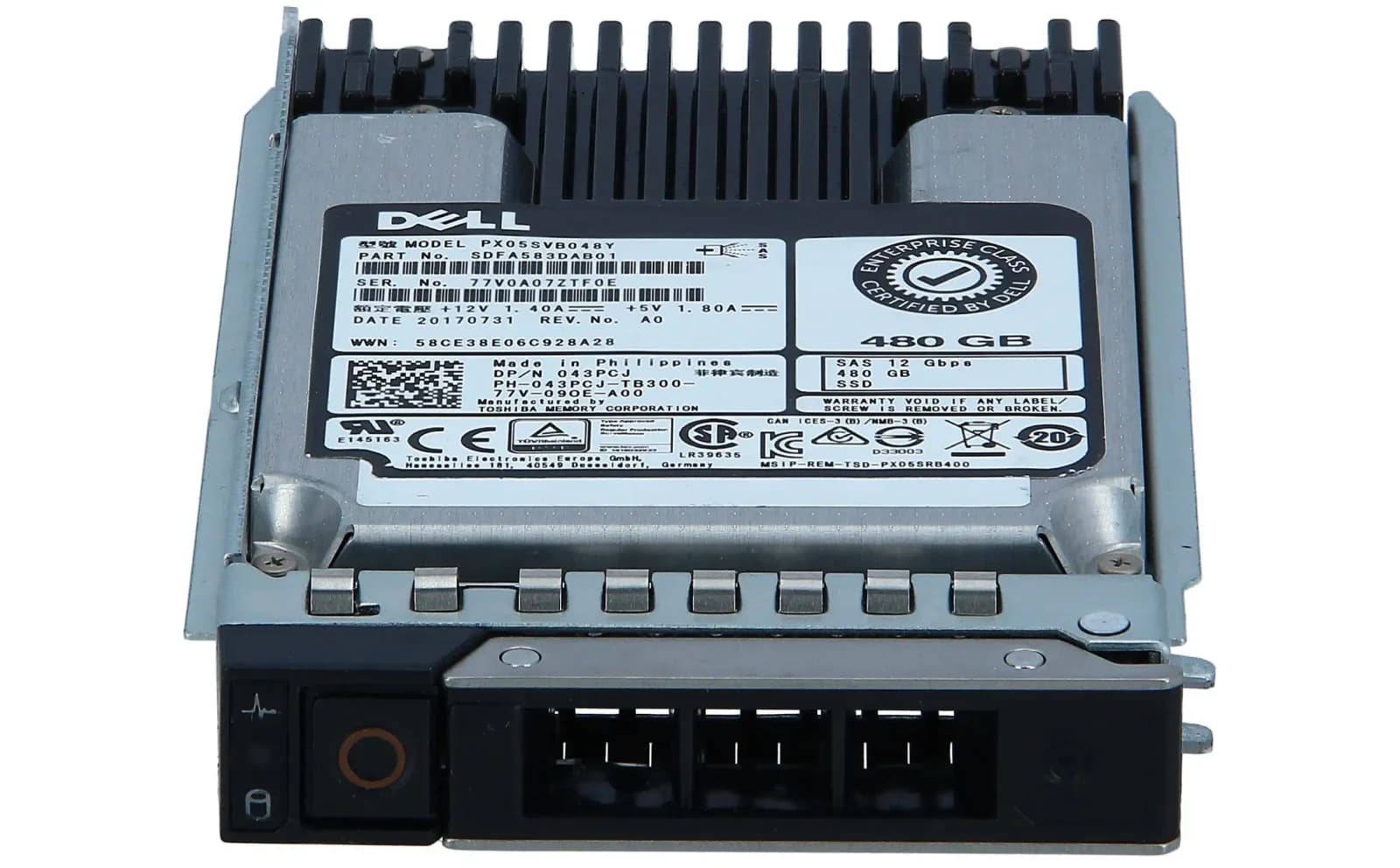 DELL 480GB SSD SFF SAS 12G MIX PX05SVB048Y ME4 SERIES (43PCJ)