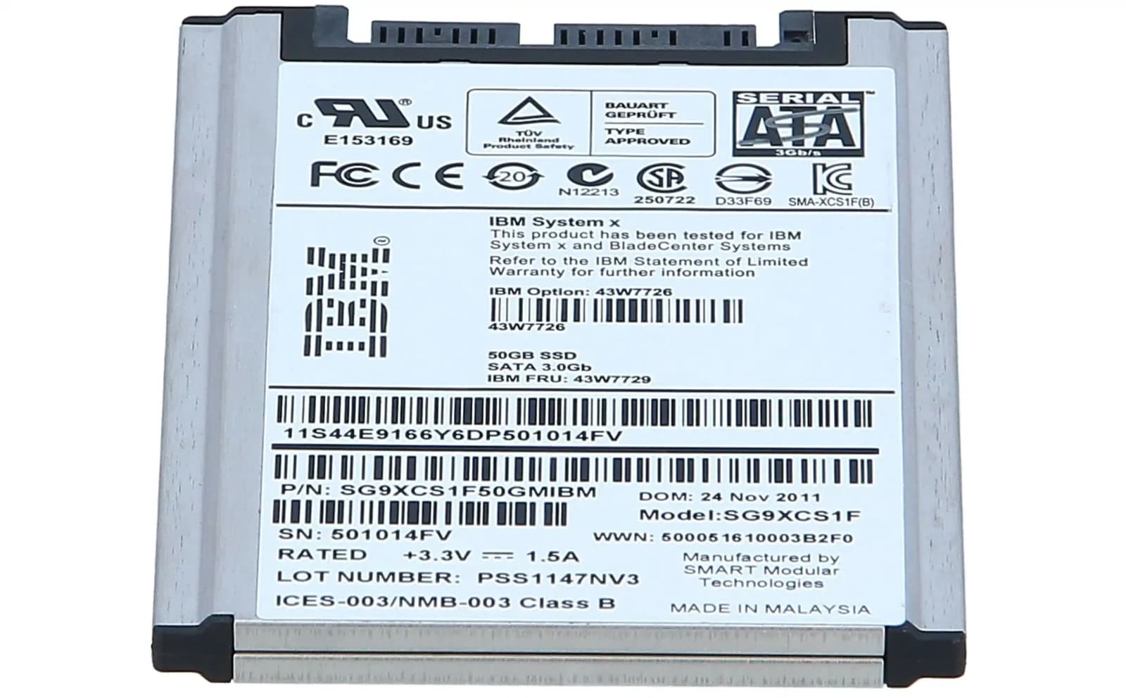 Lenovo IBM 50GB SATA 1.8INCH MLC SSD (43W7726)