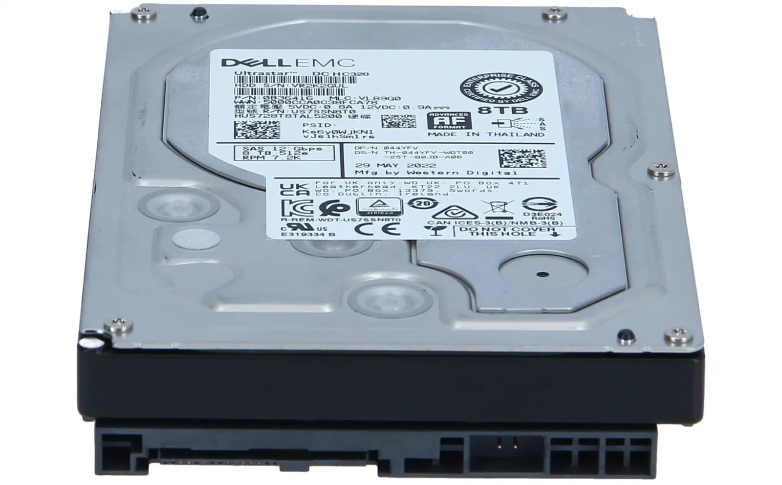 DELL 8TB HDD 7.2K LFF SAS 12G HUS728T8TAL5200 ME4 ME5 SERIES (44YFV)