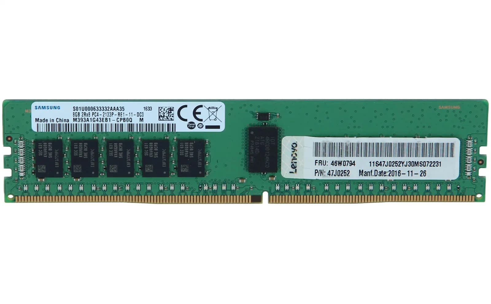 Lenovo TruDDR4, DDR4, модуль, 8 GB, DIMM 288-PIN (47J0252)