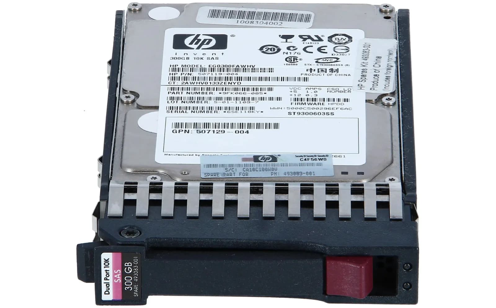 HPE HP 300GB 3G 10K 2.5" SAS Dual Port Hard Drive (493083-001)