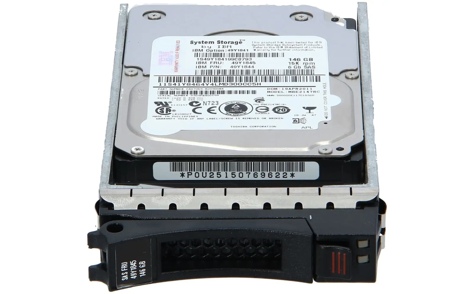 IBM 146GB 15K 6Gb SFF SAS E-DDM Hard Disk Drive Opt 49Y1841 PN 49Y1844 FRU 49Y1845 #5205 (49Y1844)