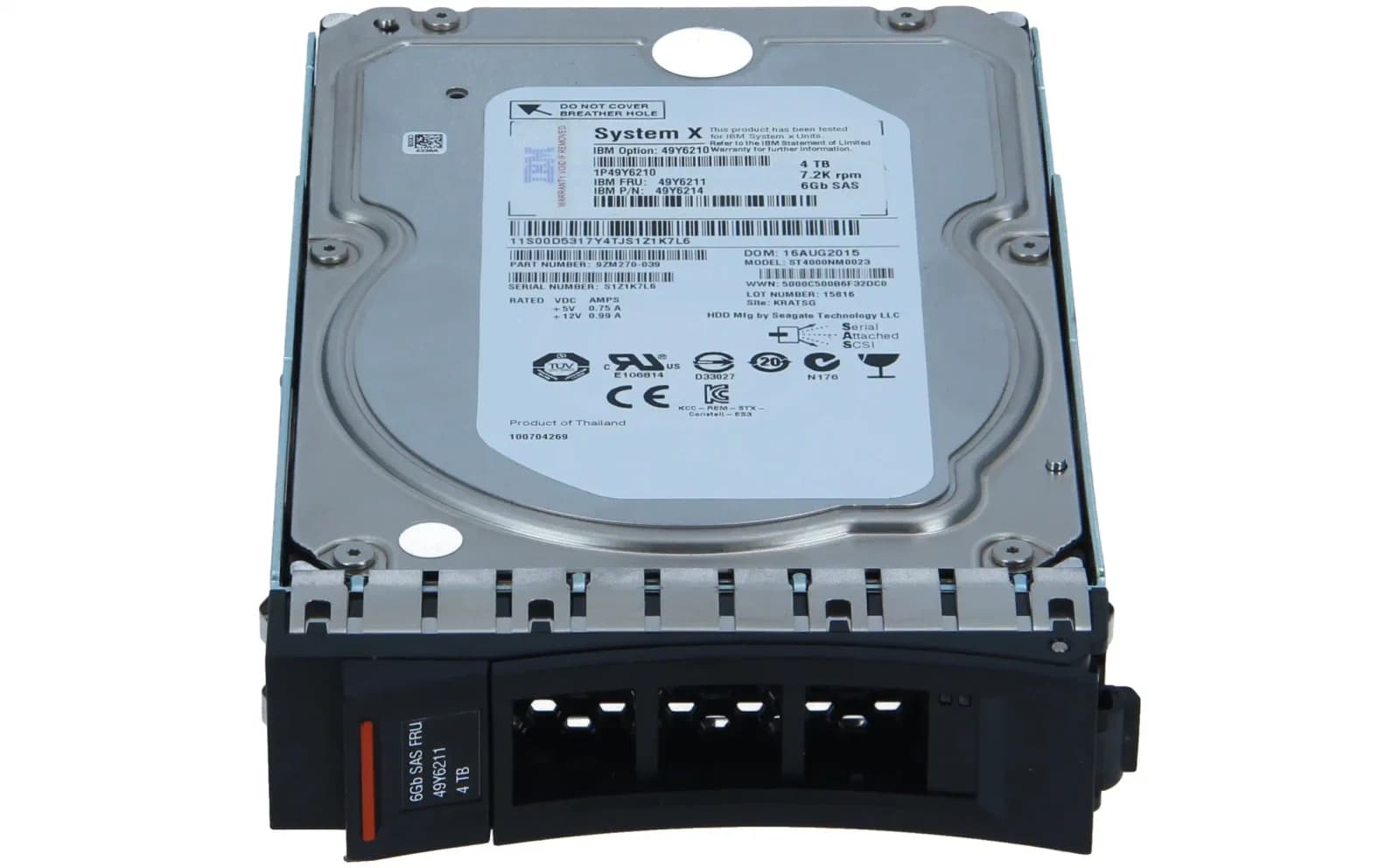 Lenovo IBM 4TB 3.5IN G2 HS 7.2K 6GBPS NL SAS HDD (49Y6210)