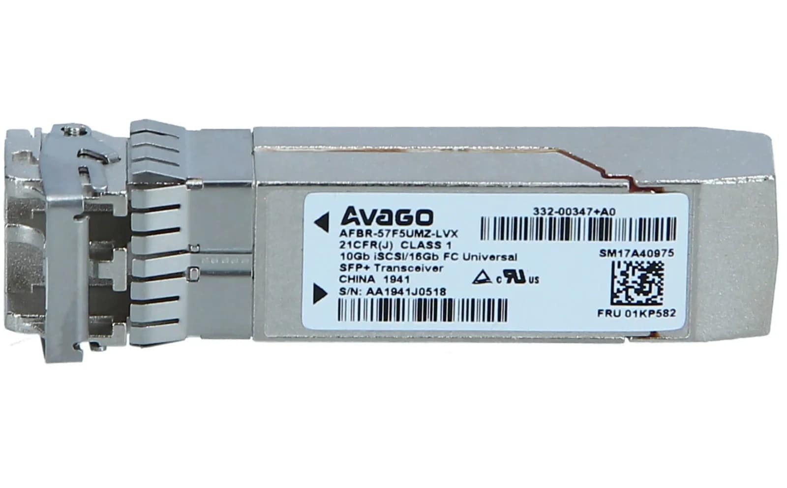 Lenovo SFP+ transceiver module, 10 GigE, 16Gb Fibre Channel, iSCSI (4M17A13527)