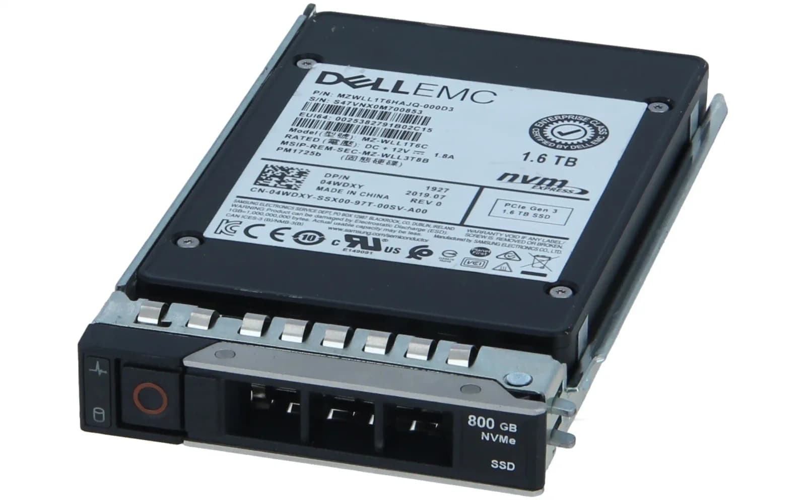 DELL PM1725B 1.6TB 2.5" GEN3 U.2 MU TLC NVME SSD (4WDXY)