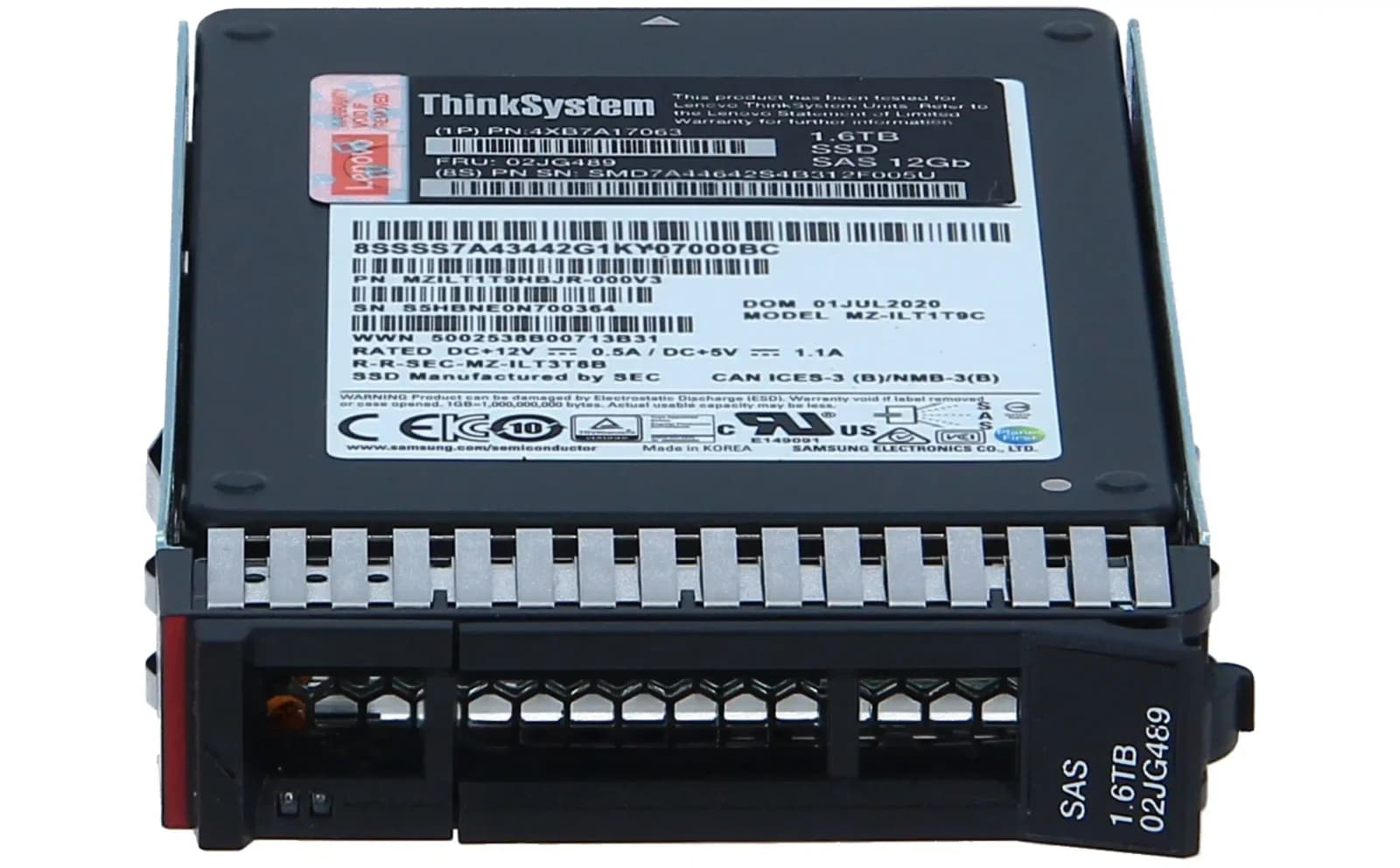 Lenovo ThinkSystem PM1645a Mainstream, SSD, 1.6 TB, hot-swap, 2.5", SAS 12Gb/s (4XB7A17063)