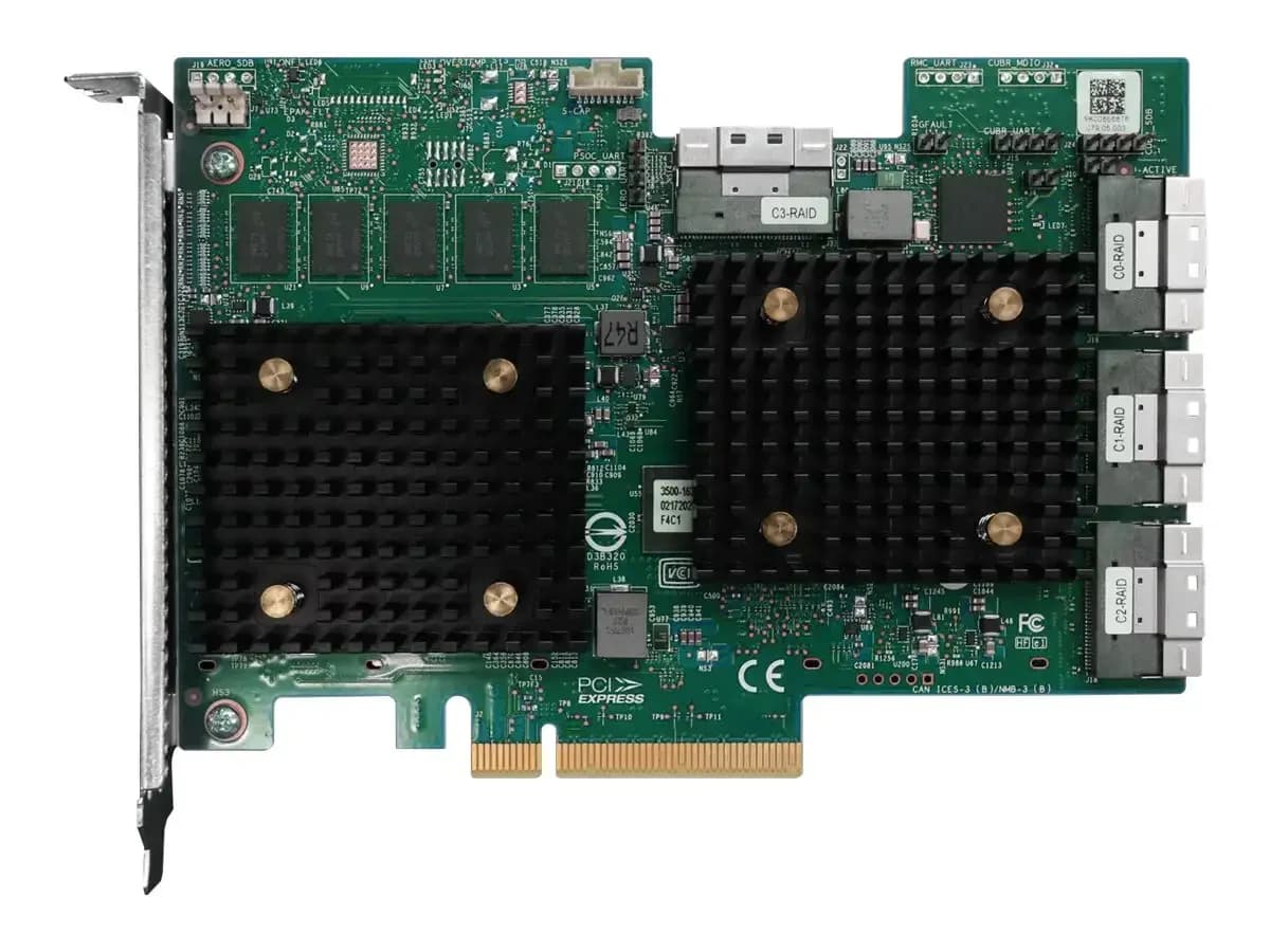 Lenovo ThinkSystem 940-32i, Storage controller (RAID), 32 Channel, SATA / SAS 12Gb/s, 12 Gbit/s, RAID 0 1 5 6 10 50, JBOD 60, PCIe 4.0 x8 (4Y37A09733)