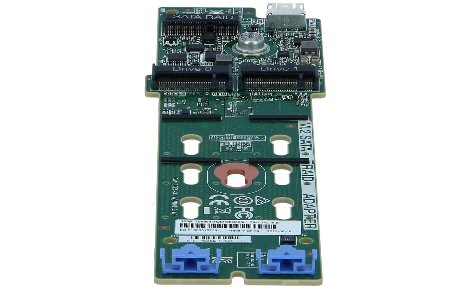 Lenovo ThinkSystem M.2 SATA 2-Bay RAID Enablement Kit, supports 2x SATA drives with integrated Marvell RAID (4Y37A09739)