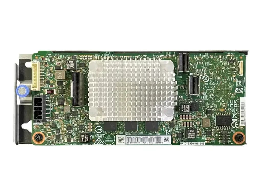 Lenovo ThinkSystem 9350-8i, Storage controller (RAID), 8 Channel, SATA 6Gb/s / SAS 12Gb/s, RAID 0 1 5 6 10 50, JBOD 60, PCIe 3.0 x8 (4Y37A72484)