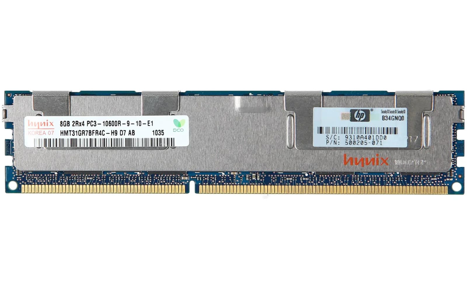 HP 8GB 1x8GB Dual Rank PC3-10600 DDR3-1333) (500205-071)