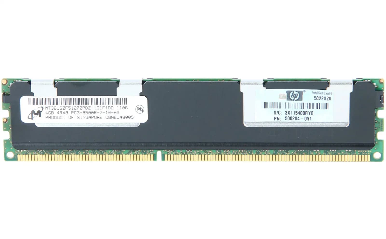 HP 4GB 4RX8 PC3-8500R-7 LP Kit (500660-B21)