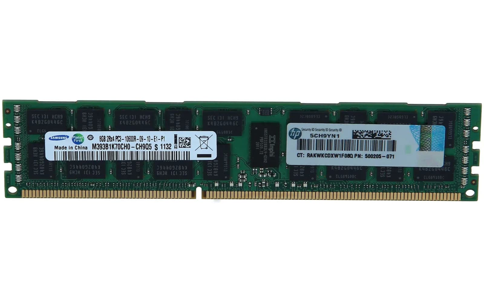 HPE Samsung, 8GB DDR3-1333MHz 8GB DDR3 1333MHz yaddaş modulu (501536-001)