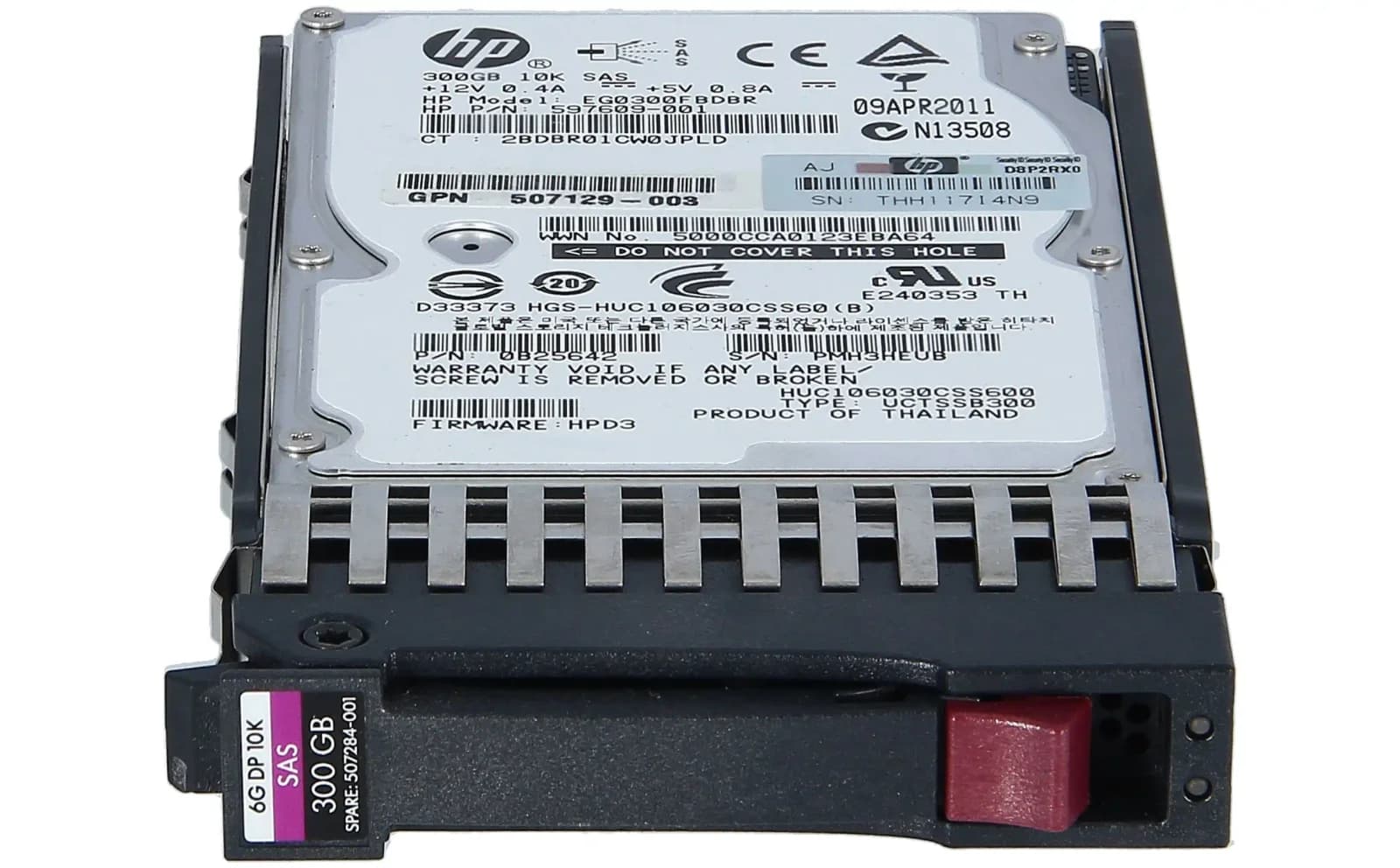 HPE 300GB 6G SAS 10K SFF (2.5-inch) Quick-release Dual Port Enterprise 3yr Hard Drive 300GB SAS Interne Жёсткий диск (507129-004)