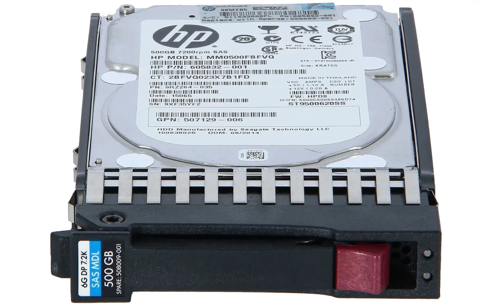 HP 500GB 6G SAS 7.2K 2.5in DP MDL HDD Factory integrated (507610-B21)