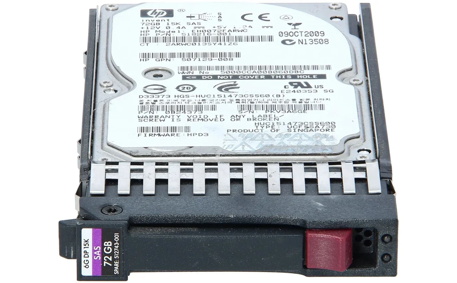 HP 72GB 6G SAS 15K 2.5in DP ENT HDD (512545-B21)