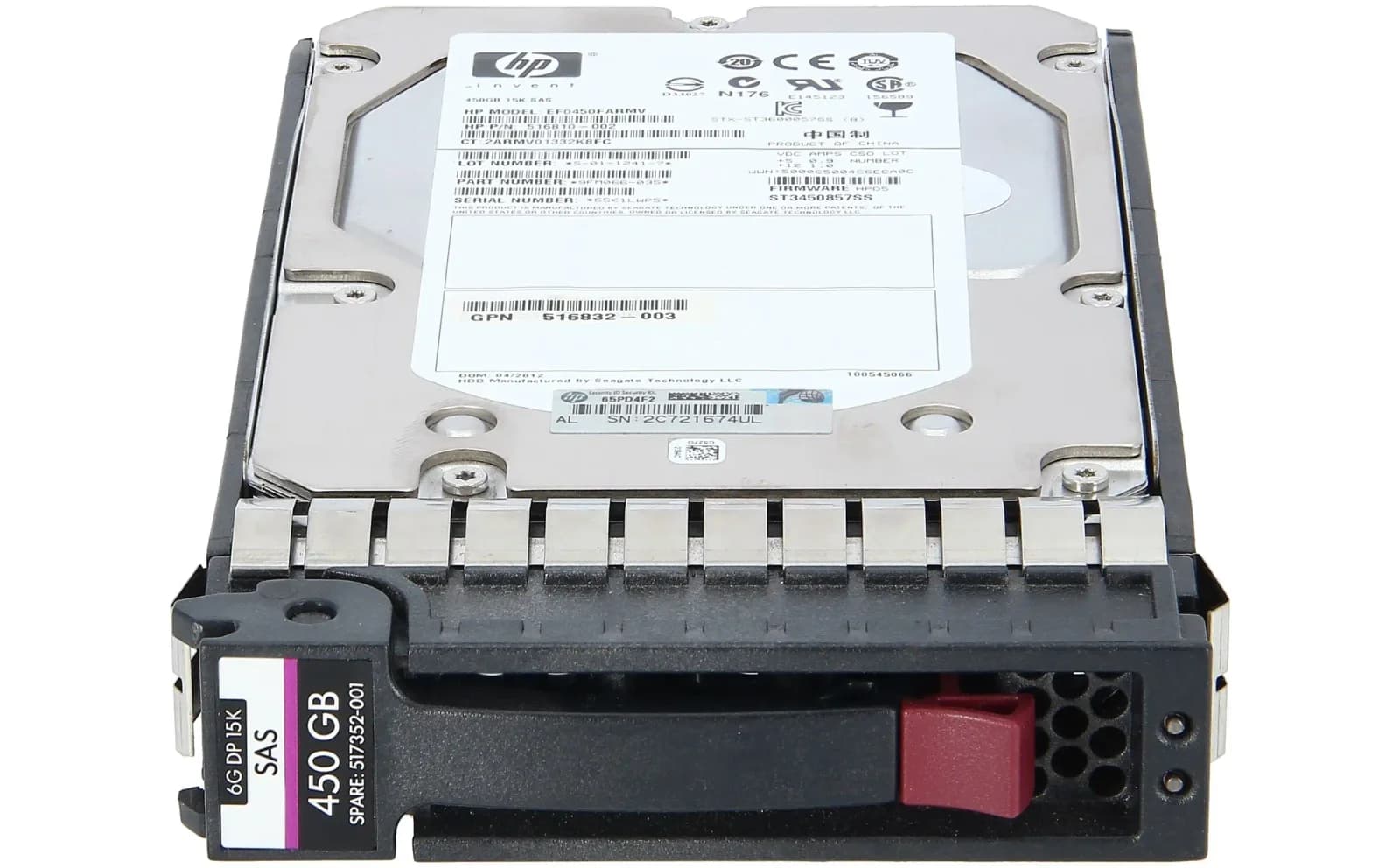 HP "'HP 450GB 6G SAS 15k rpm LFF 3,5"" Dual Port Enterprise'" (516816-B21)