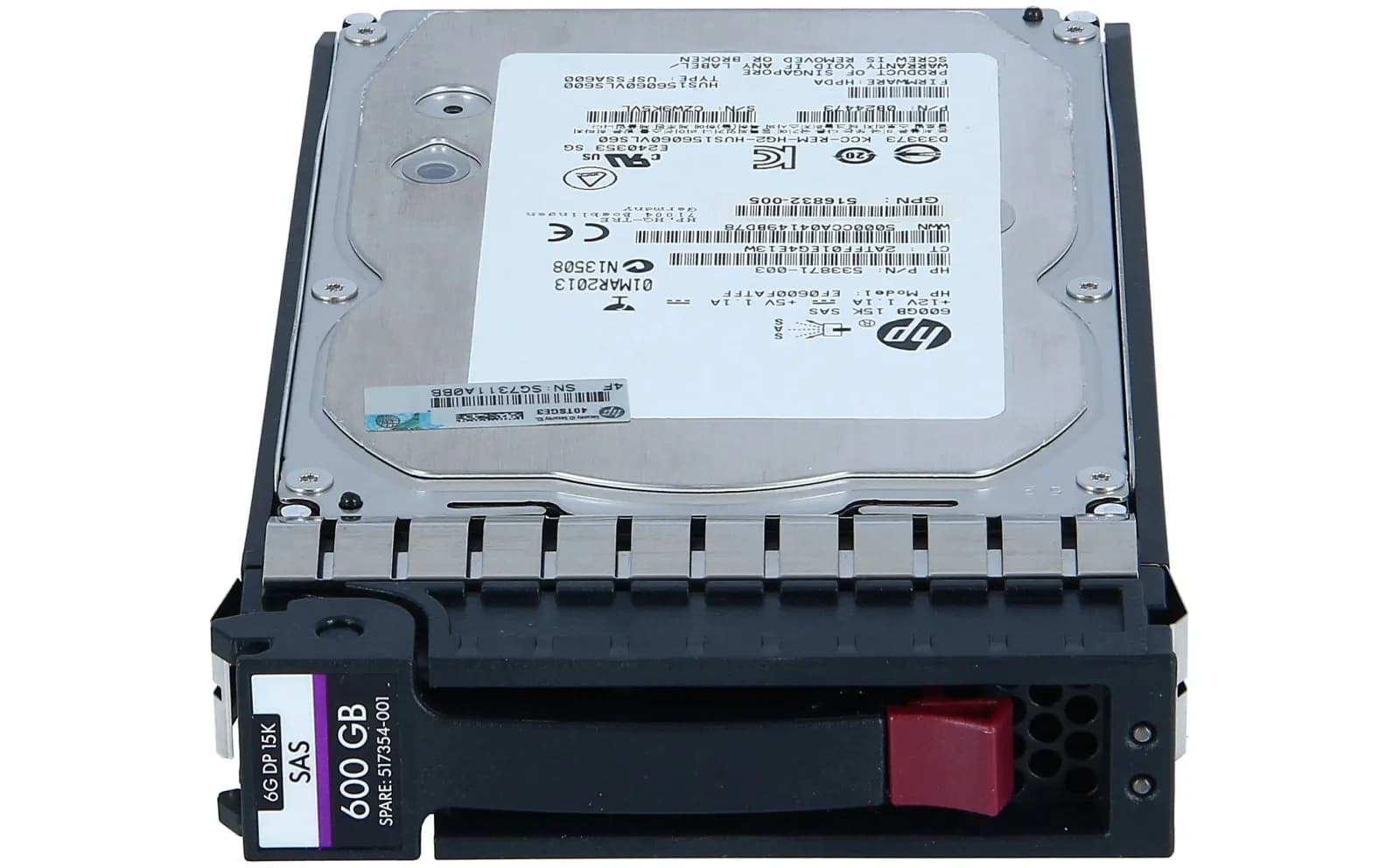 HPE "'HP 600GB 6G 15K 3.5"" SAS Dual Port Hard Drive (No Caddie Label)'" (517354-001)
