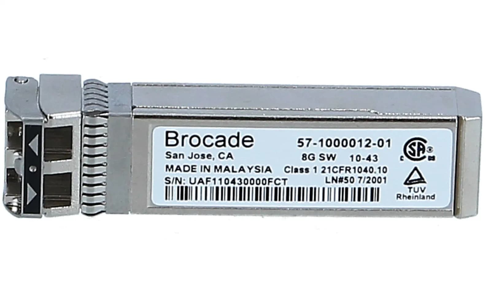 Brocade 8Gb Short Wave SFP Transceiver Module (57-1000012-01)