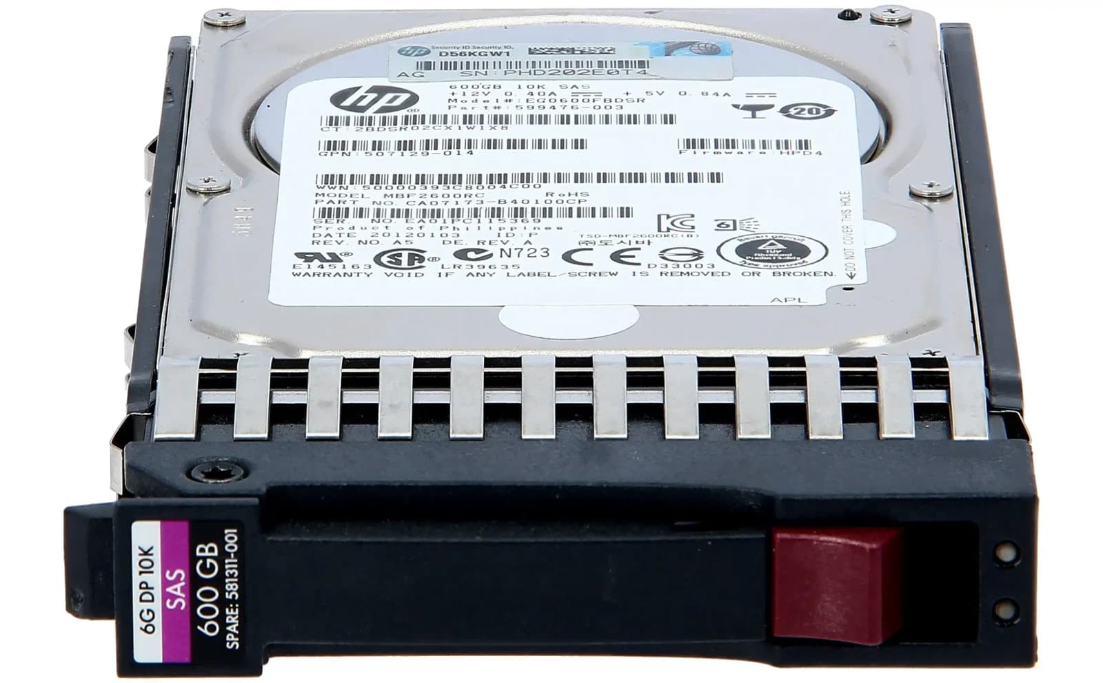HPE HDD 600GB 6G SAS 10k 2.5" (581311-001)