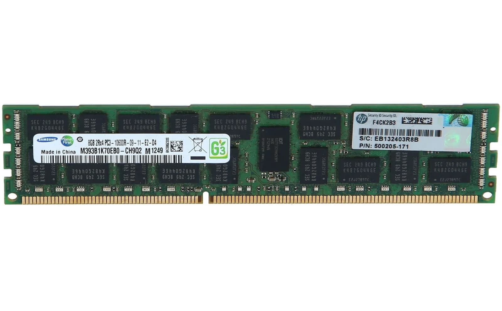 HPE HP 8 GB (1x 8 GB) Dual-Rank x4 PC3-10600R-9 DDR3 RDIMM (593913-B21)
