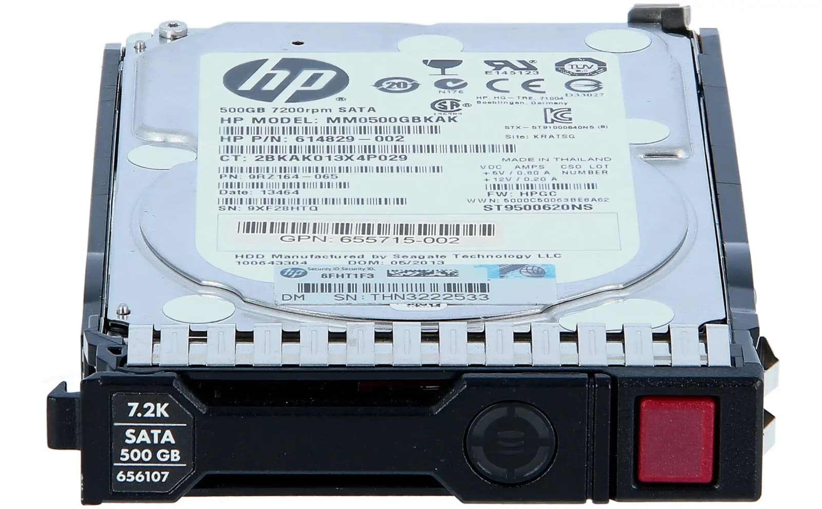 HPE 614829-002 HP 500GB 7.2K 6G MDL SFF SATA SC HDD, Жёсткий диск, Serial ATA (614829-002)