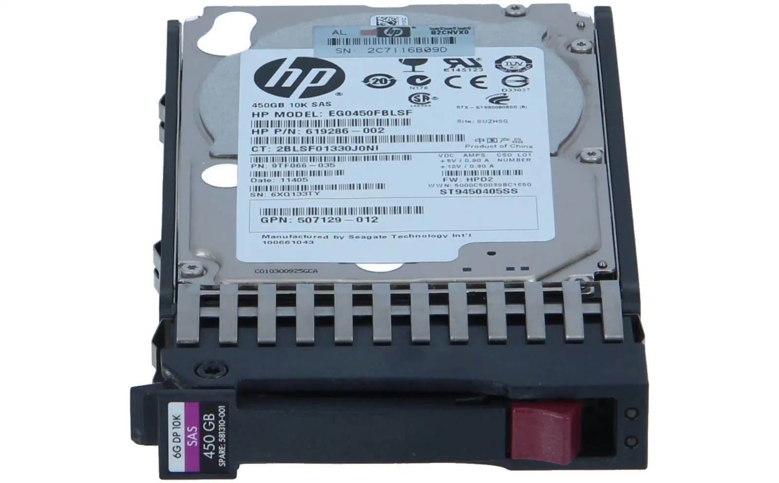 HPE M6625 450GB 6G SAS 10K rpm SFF (2.5-inch) Dual Port Hard Drive 450GB SAS Interne Жёсткий диск (619286-002)